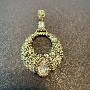 Vintage Heidi Daus Diamond Swarovski Crystal Necklace clip-on pendant